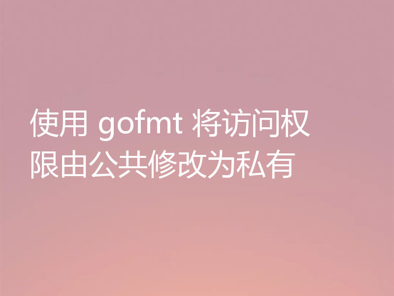 使用 gofmt 将访问权限由公共修改为私有