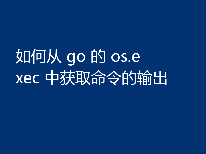 如何从 go 的 os.exec 中获取命令的输出