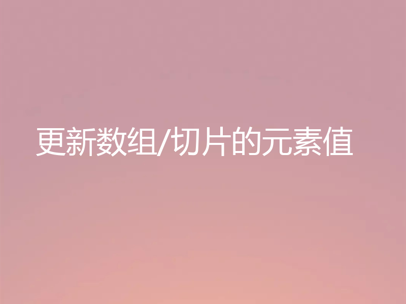更新数组/切片的元素值