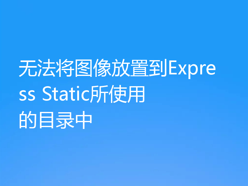 无法将图像放置到Express Static所使用的目录中