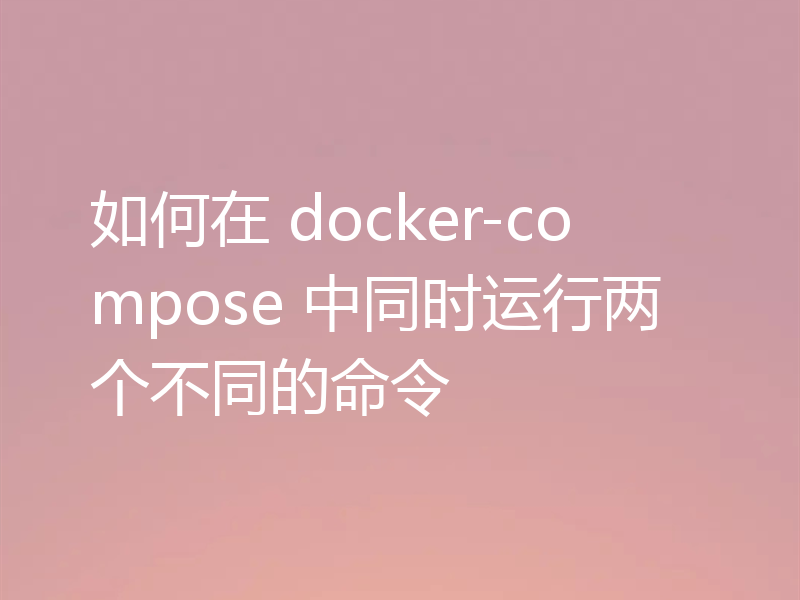 如何在 docker-compose 中同时运行两个不同的命令