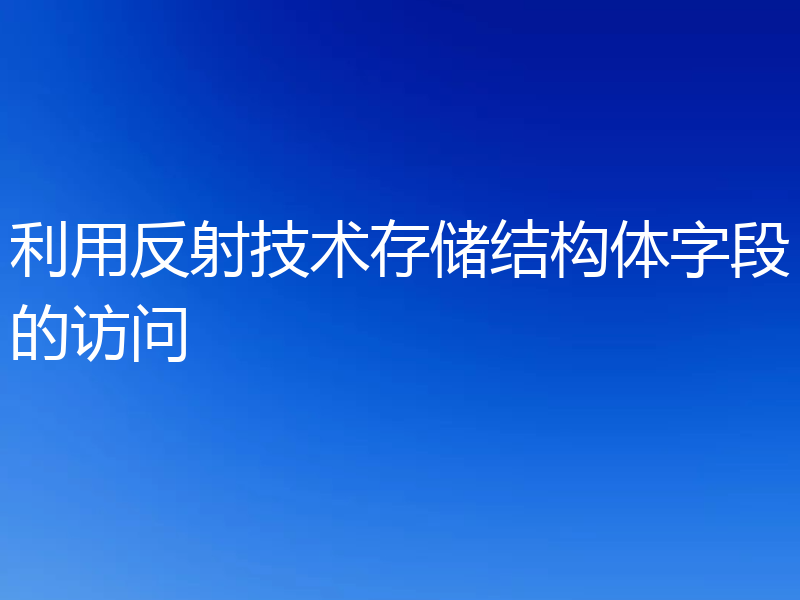 利用反射技术存储结构体字段的访问