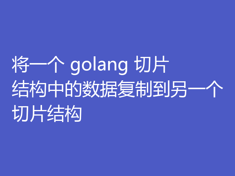 将一个 golang 切片结构中的数据复制到另一个切片结构