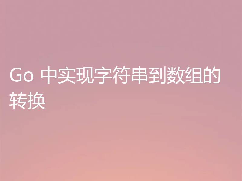Go 中实现字符串到数组的转换