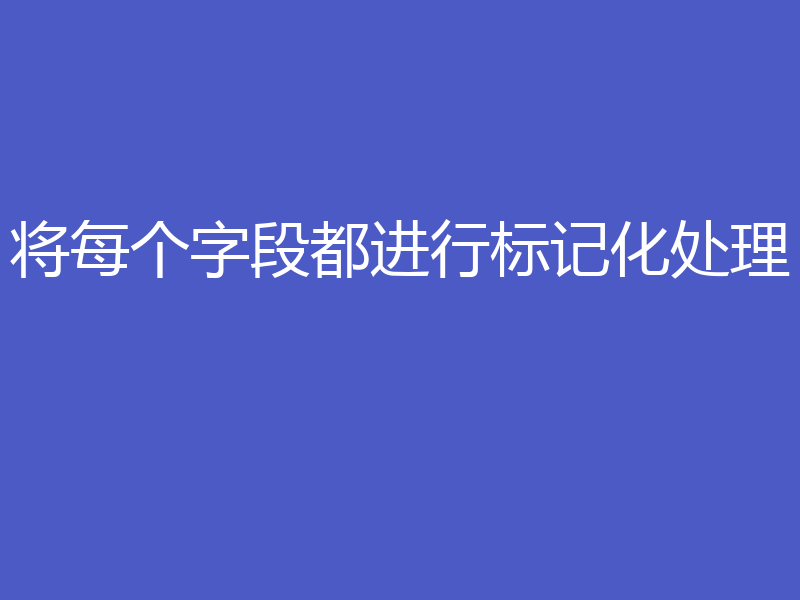 将每个字段都进行标记化处理