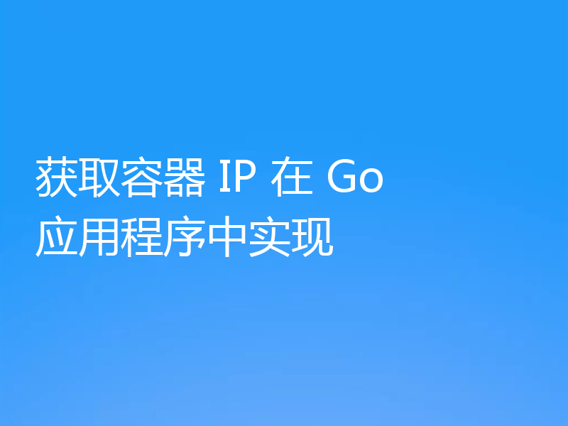 获取容器 IP 在 Go 应用程序中实现