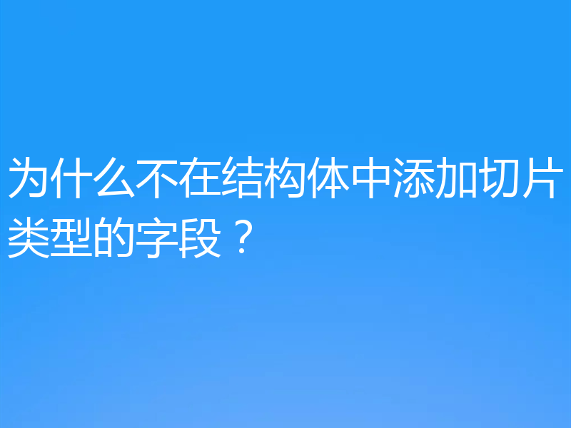 为什么不在结构体中添加切片类型的字段？