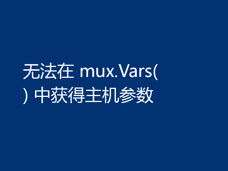 无法在 mux.Vars() 中获得主机参数