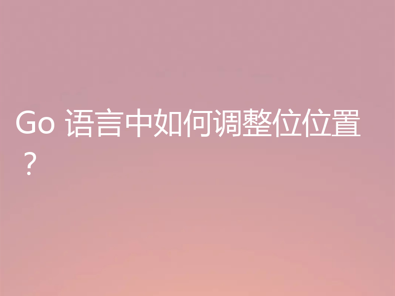 Go 语言中如何调整位位置？