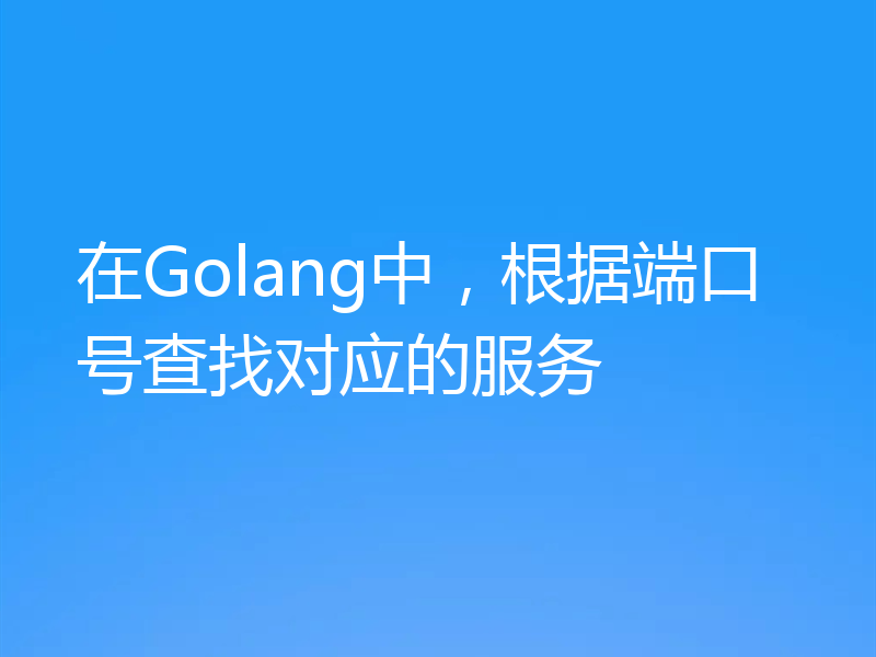 在Golang中，根据端口号查找对应的服务