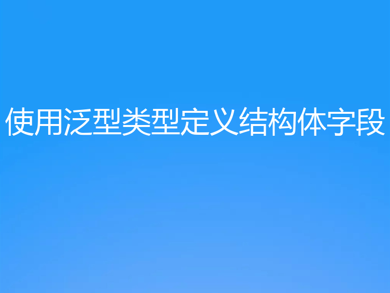 使用泛型类型定义结构体字段