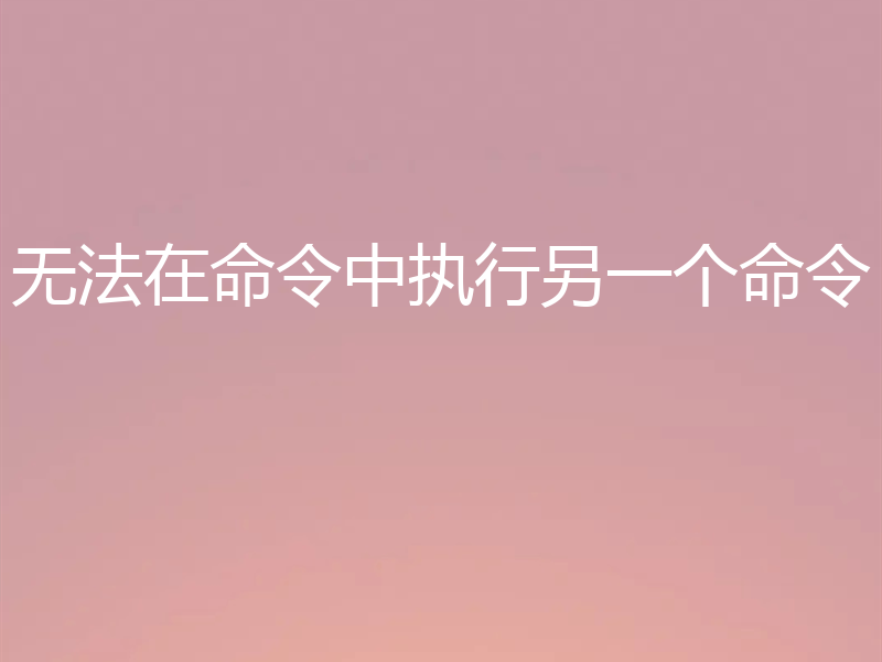 无法在命令中执行另一个命令