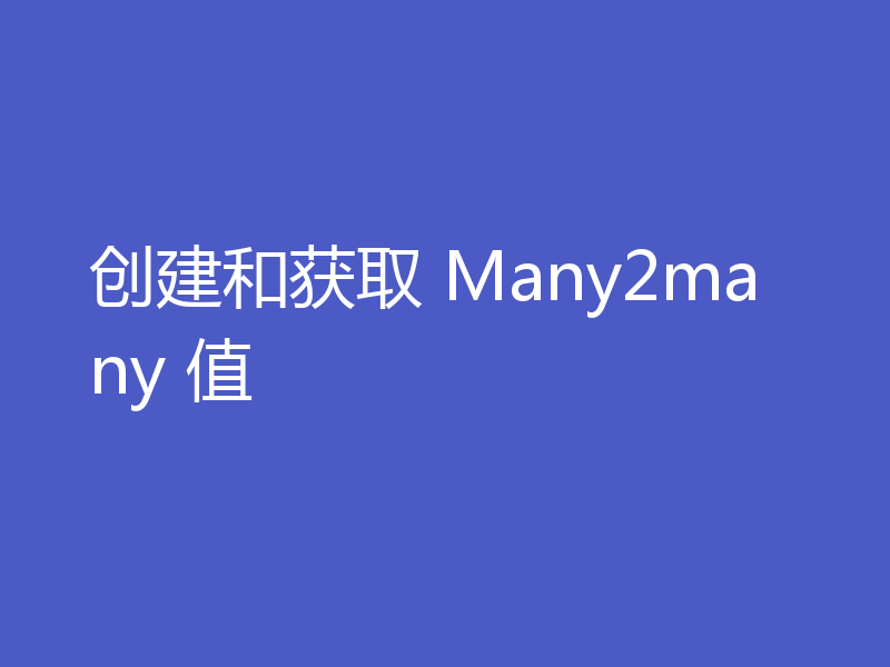 创建和获取 Many2many 值