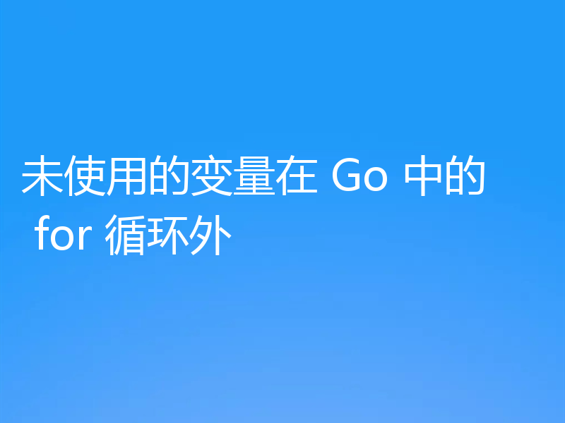 未使用的变量在 Go 中的 for 循环外