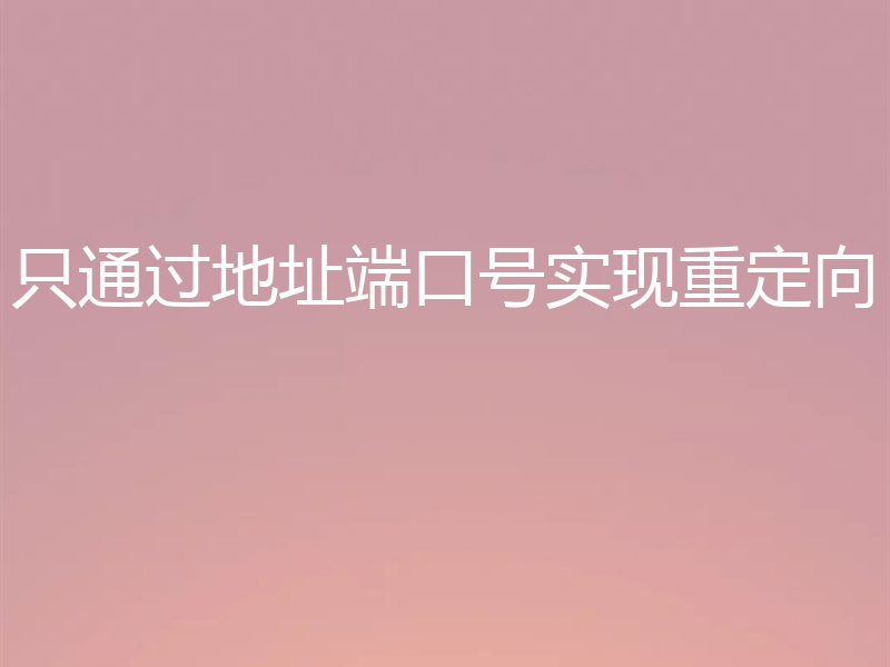 只通过地址端口号实现重定向