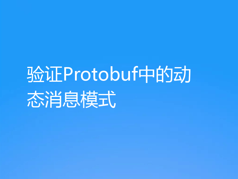 验证Protobuf中的动态消息模式