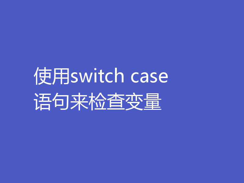 使用switch case语句来检查变量
