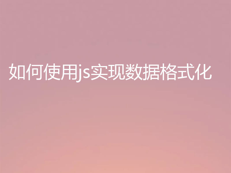 如何使用js实现数据格式化