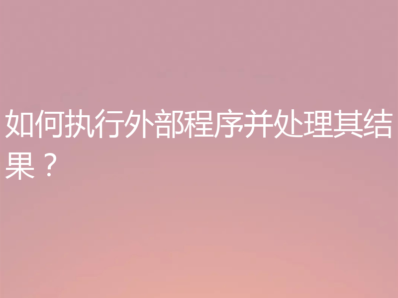 如何执行外部程序并处理其结果？