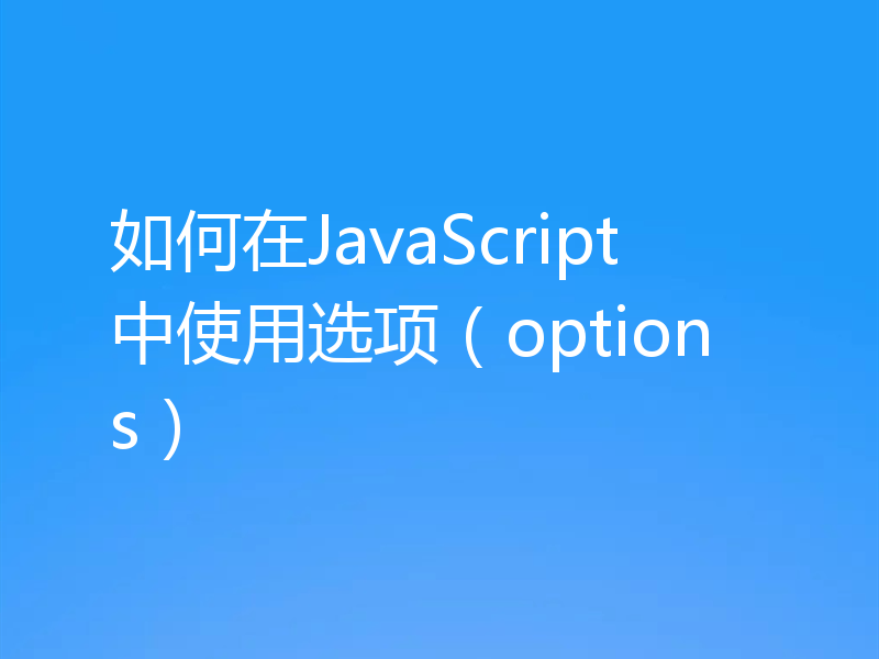 如何在JavaScript中使用选项（options）
