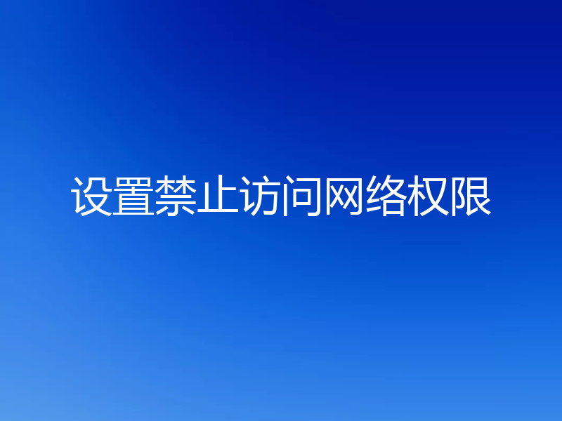 设置禁止访问网络权限