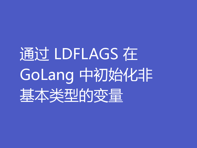 通过 LDFLAGS 在 GoLang 中初始化非基本类型的变量