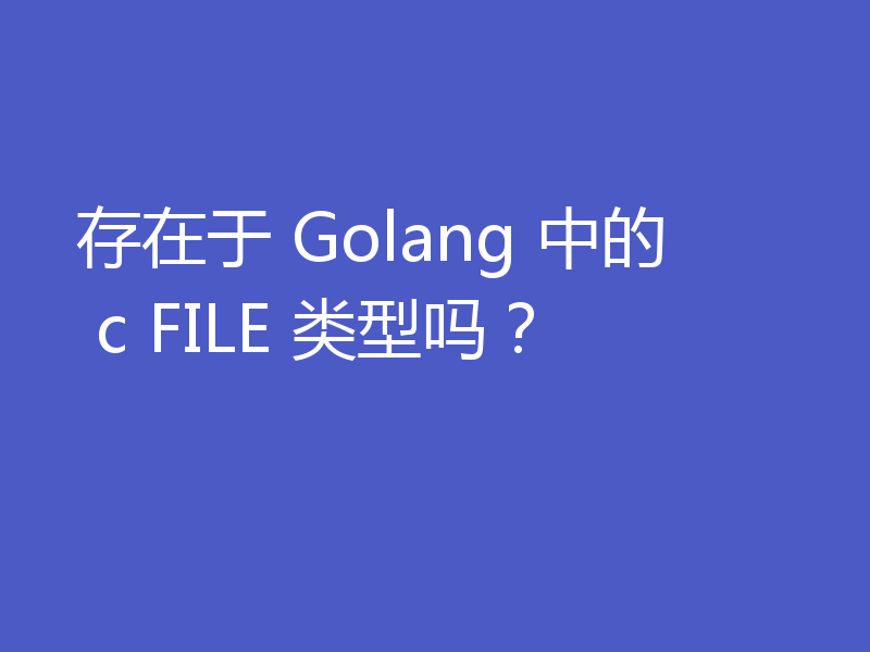 存在于 Golang 中的 c FILE 类型吗？