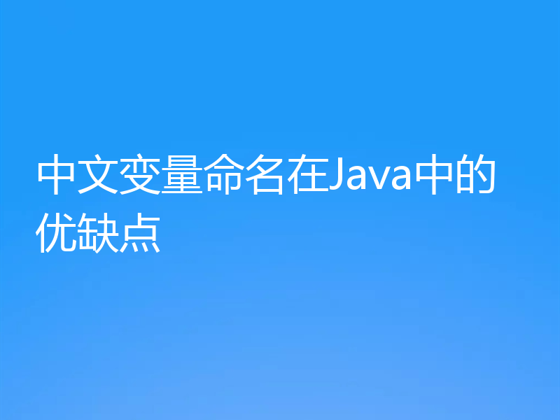 中文变量命名在Java中的优缺点