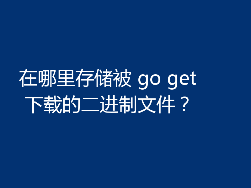 在哪里存储被 go get 下载的二进制文件？