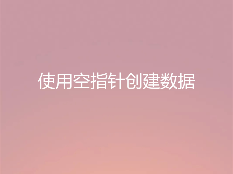 使用空指针创建数据