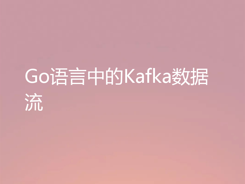 Go语言中的Kafka数据流