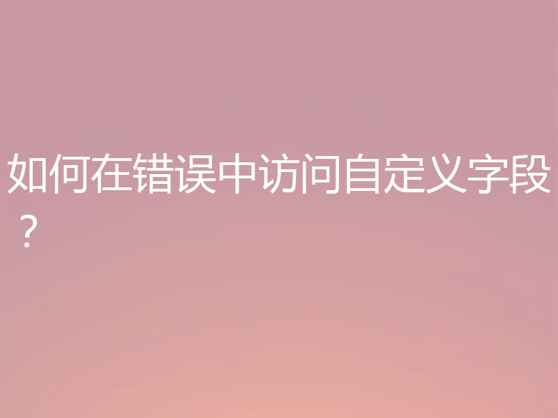 如何在错误中访问自定义字段？
