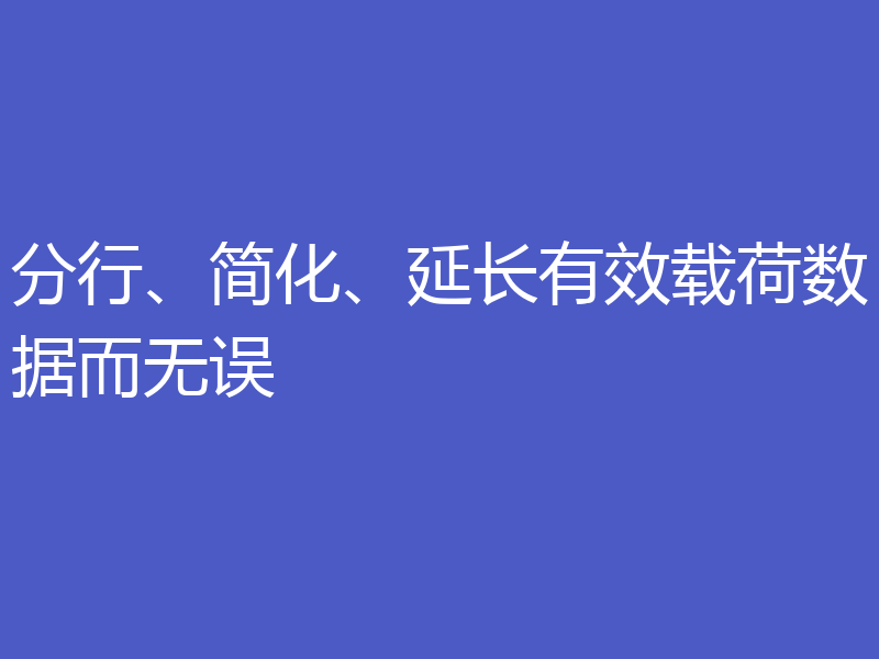 分行、简化、延长有效载荷数据而无误