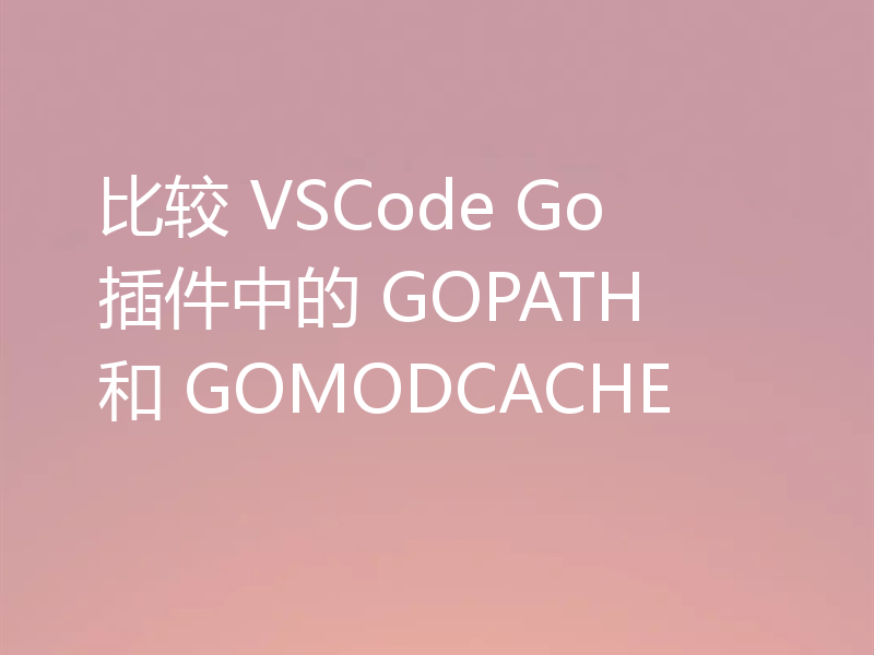 比较 VSCode Go 插件中的 GOPATH 和 GOMODCACHE
