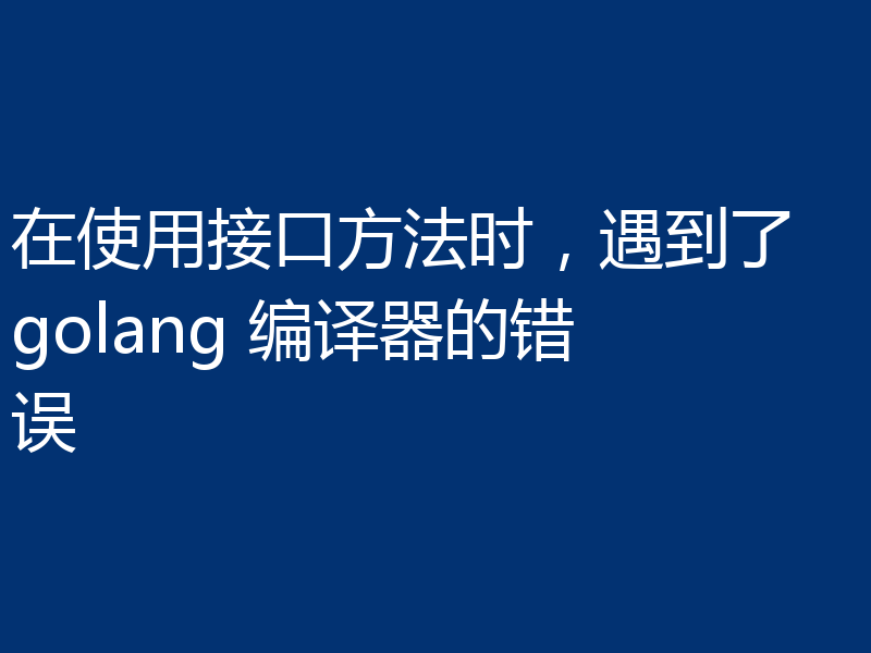 在使用接口方法时，遇到了 golang 编译器的错误