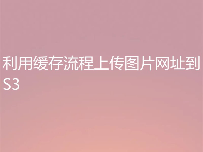 利用缓存流程上传图片网址到S3