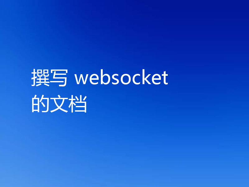 撰写 websocket 的文档