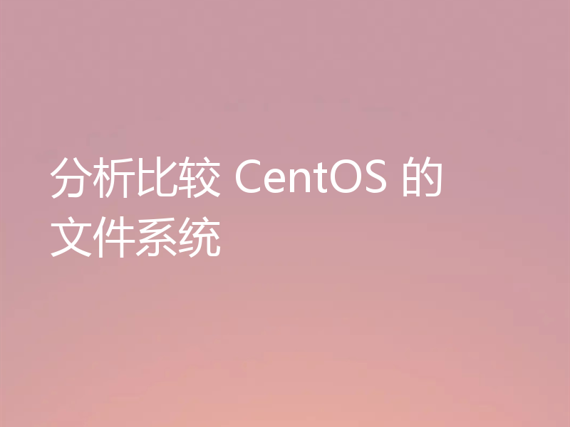 分析比较 CentOS 的文件系统