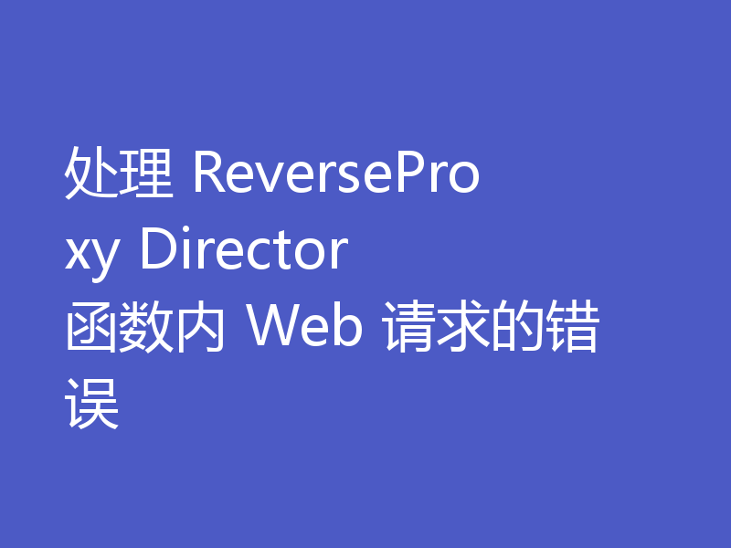 处理 ReverseProxy Director 函数内 Web 请求的错误
