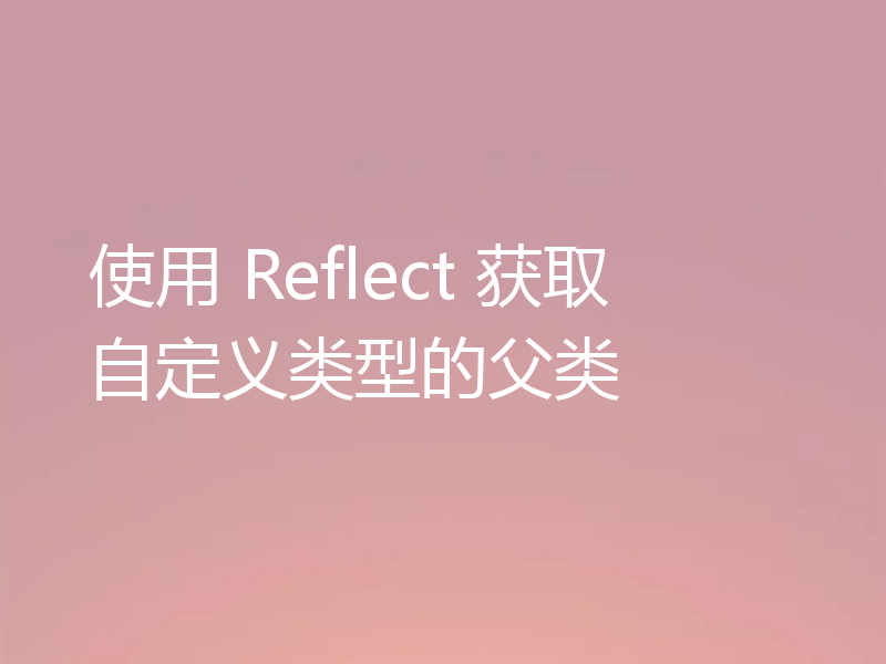 使用 Reflect 获取自定义类型的父类