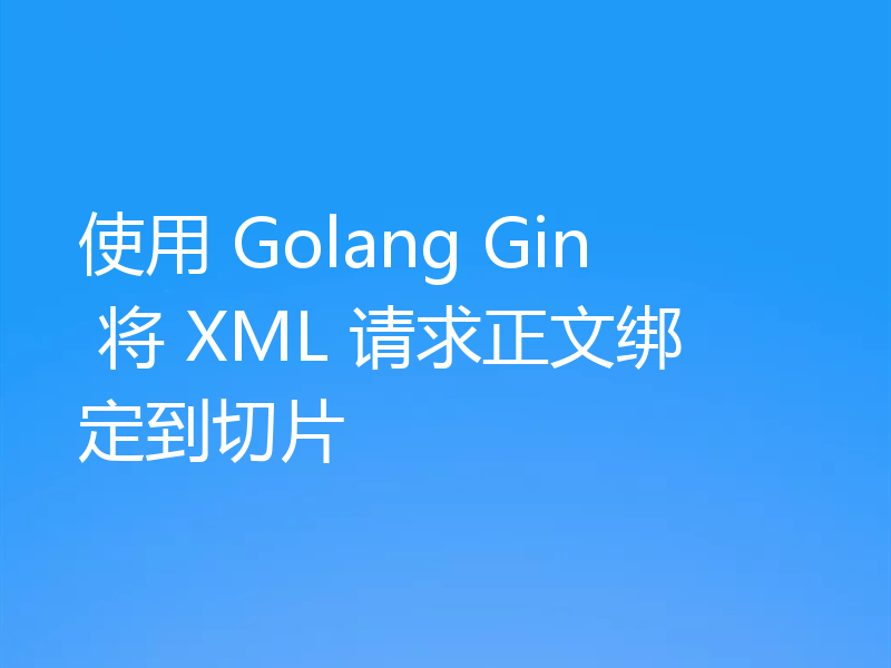 使用 Golang Gin 将 XML 请求正文绑定到切片