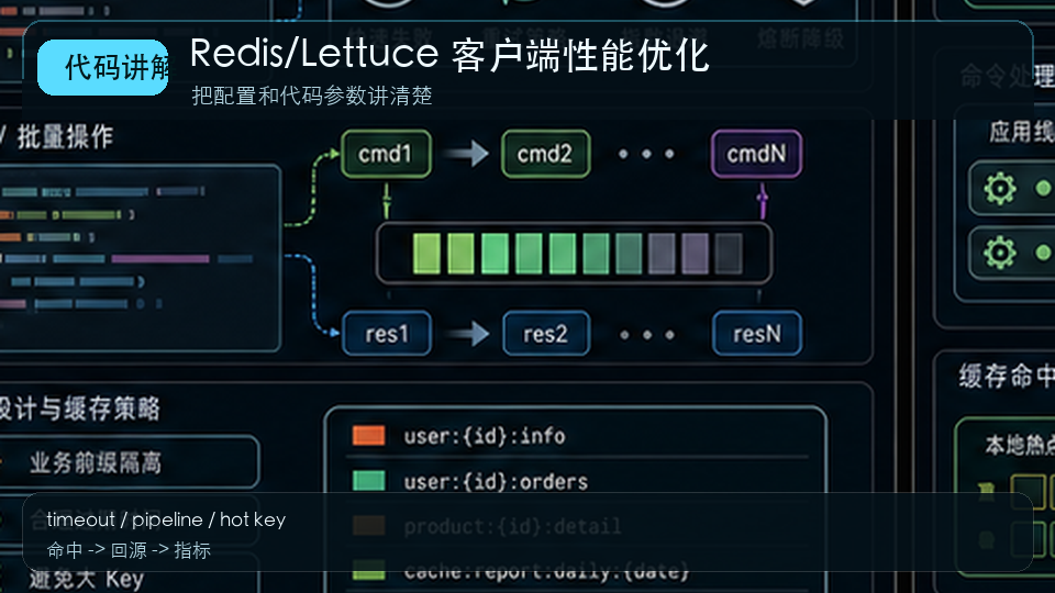 Spring Boot Redis 性能优化：Lettuce 连接、超时与 Pipeline 使用 代码讲解图