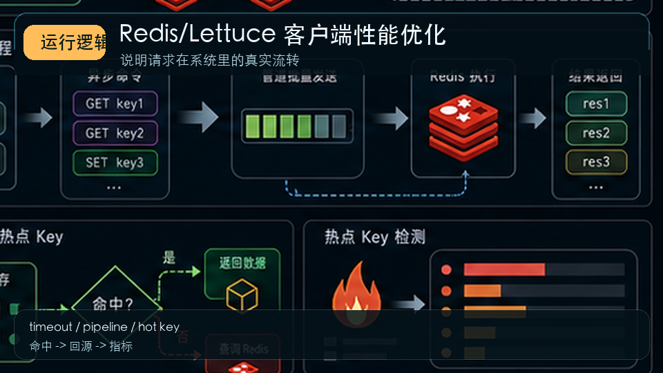 Spring Boot Redis 性能优化：Lettuce 连接、超时与 Pipeline 使用 运行逻辑图