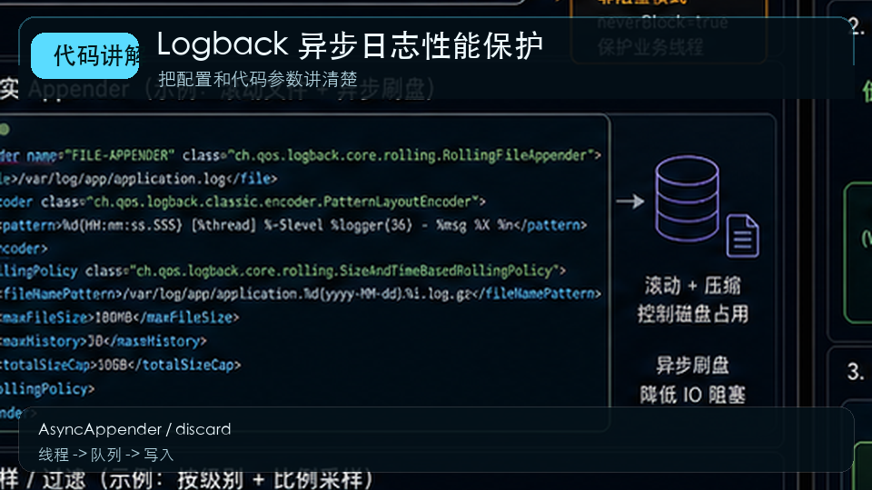 Logback 异步日志优化：高并发接口如何避免日志拖慢请求 代码讲解图