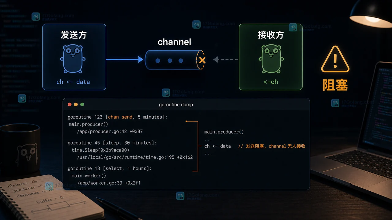 Go channel 发送阻塞导致 goroutine 堆积的等待链