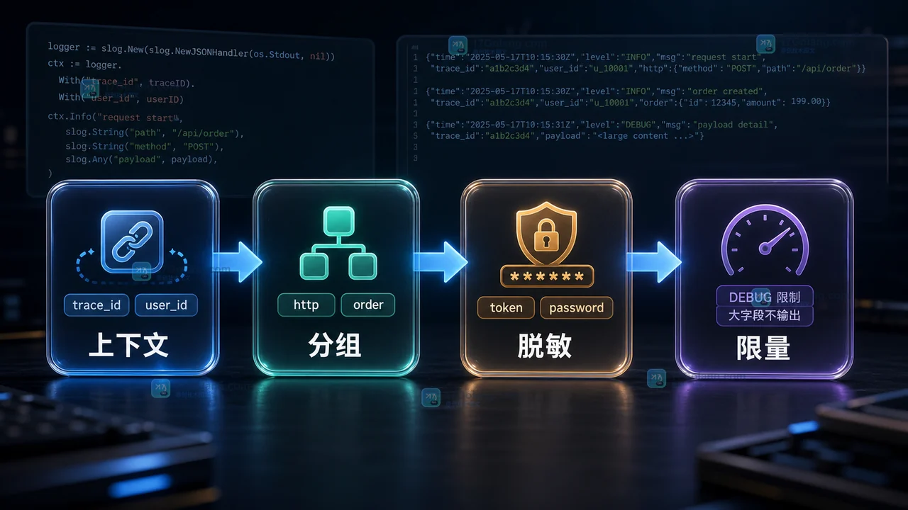 Go slog 结构化日志怎么落地：从 fmt.Println 到 JSON 日志的迁移路线
